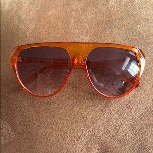 Orange Hipster Aviator Sunglasses